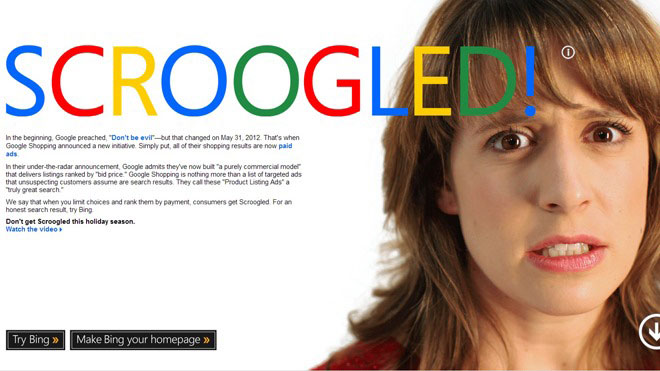 Microsoft Scroogled: sfida all'onest di Google Shopping