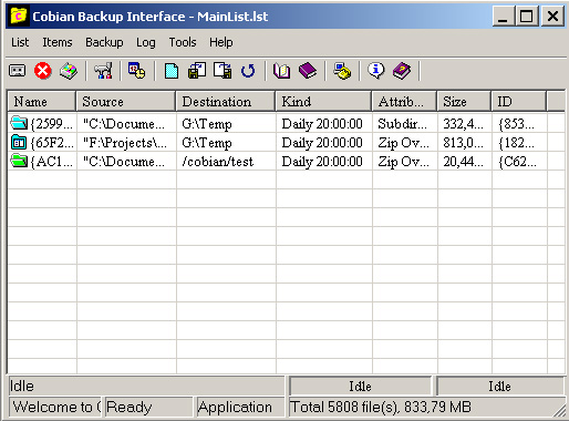 Screenshot  Cobian Backup